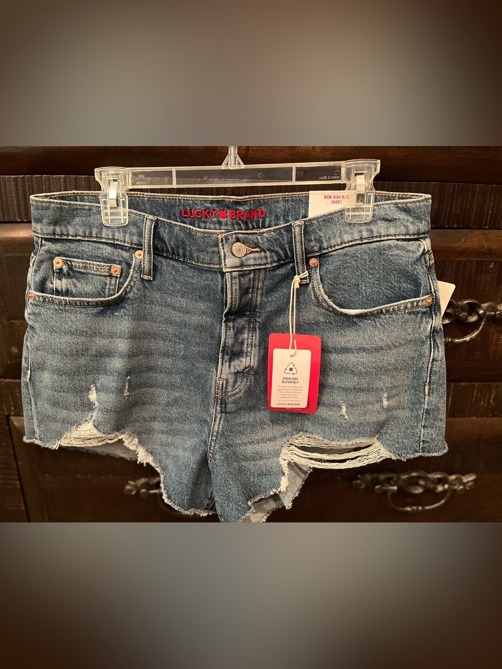 Lucky Brand High-Rise Distressed Denim Shorts Festival Coachella Stagecoach NWT - Picture 6 of 8